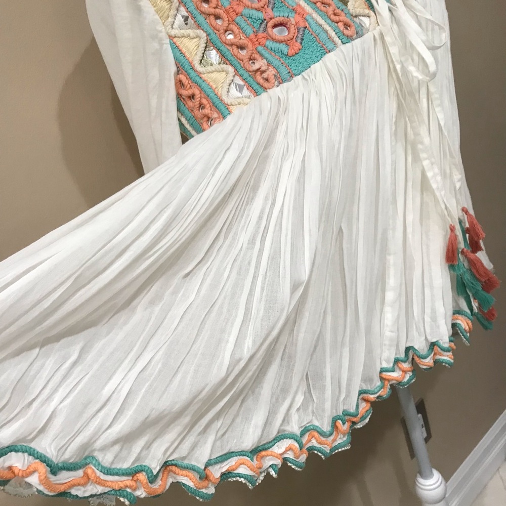 🌺🌺RAGA Woman’s 100% Thin Cotton Chest Pleated, Sleeves, Adorned Top, M - Picture 11 of 14